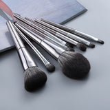 8pcs Metal Long Tube Makeup Brushes Set Lip Foundation Powder Blusher Eyeshadow Eyebrow Brush Tools Maquillaje Profesional