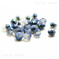 Light Blue Colors 4*6mm 50pcs Rondelle  Austria faceted Crystal Glass Beads Loose Spacer Round Beads for Jewelry Making