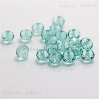 Light Blue Colors 4*6mm 50pcs Rondelle  Austria faceted Crystal Glass Beads Loose Spacer Round Beads for Jewelry Making