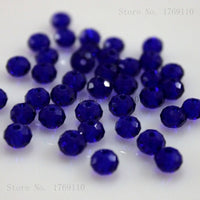 Light Blue Colors 4*6mm 50pcs Rondelle  Austria faceted Crystal Glass Beads Loose Spacer Round Beads for Jewelry Making