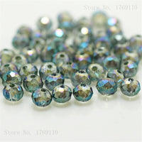 Light Blue Colors 4*6mm 50pcs Rondelle  Austria faceted Crystal Glass Beads Loose Spacer Round Beads for Jewelry Making