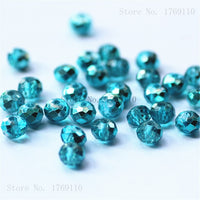 Light Blue Colors 4*6mm 50pcs Rondelle  Austria faceted Crystal Glass Beads Loose Spacer Round Beads for Jewelry Making