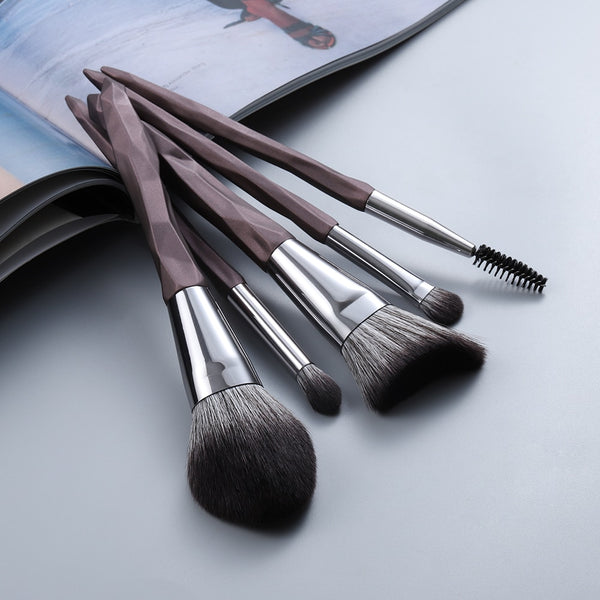 5Pcs Coffee Face Eye Makeup Brushes Set Eyebrow Eyelash Powder Foundation Make Up Brush Tool Pinceau Mascara Wands Maquiagem