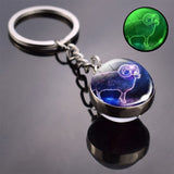 12 Zodiac Sign Luminous Keychain Gifts Keyring Buckle Taurus Gemini Cancer Leo Scorpio Constellation Key Chain Buckle Glowing