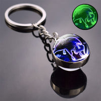 12 Zodiac Sign Luminous Keychain Gifts Keyring Buckle Taurus Gemini Cancer Leo Scorpio Constellation Key Chain Buckle Glowing