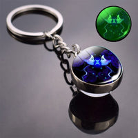 12 Zodiac Sign Luminous Keychain Gifts Keyring Buckle Taurus Gemini Cancer Leo Scorpio Constellation Key Chain Buckle Glowing