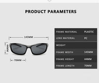 Polarized Sunglasses Men Square Sports Sun Glasses for Men Driving Fishing Black Frame Goggle UV400