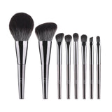 8pcs Silver Metal Makeup Brushes Blusher Eyeshadow Eyebrow Lip Powder Foundation Brush Kit Cosmetics Brochas Maquillaje Set