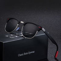Classic Retro Rivet Polarized Sunglasses Men Women Tr90 Legs Lighter Design Female Male Sun Glasses
