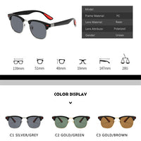 Classic Retro Rivet Polarized Sunglasses Men Women Tr90 Legs Lighter Design Female Male Sun Glasses
