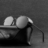 Retro Steampunk Sunglasses Men Women Round Metal Frame Punk Metal Shields Lens Sun Glasses Gafas De Sol