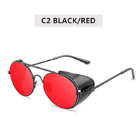 Retro Steampunk Sunglasses Men Women Round Metal Frame Punk Metal Shields Lens Sun Glasses Gafas De Sol