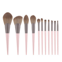 11Pcs Pink Fan Makeup Brushes Foundation Powder Eyeshadow Eyebrow Highlight Make Up Brush Set Tool Brocha Maquillaje 6Colors