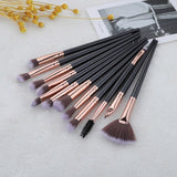 12pcs Professional Eye Makeup Brush Set Eye Shadow Eyeliner Eyelash Eyebrow Mascara Edge Control Brushes Set Beauty Tool Kit