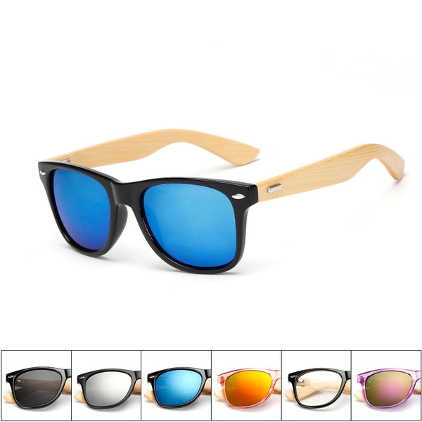 Retro Sunglasses Men Women Travel Sport Bamboo Wood Frame Sun Glasses UV400