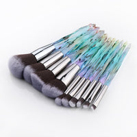 10Pcs Bling Crystal Makeup Brushes Set Cosmetic Powder Foundation Blush Blending Eyeshadow Brush Local Warehouse Fast Ship