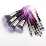 10Pcs Bling Crystal Makeup Brushes Set Cosmetic Powder Foundation Blush Blending Eyeshadow Brush Local Warehouse Fast Ship