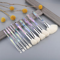 10Pcs Bling Crystal Makeup Brushes Set Cosmetic Powder Foundation Blush Blending Eyeshadow Brush Local Warehouse Fast Ship