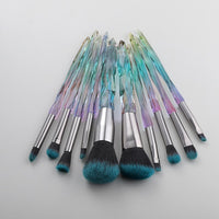 10Pcs Bling Crystal Makeup Brushes Set Cosmetic Powder Foundation Blush Blending Eyeshadow Brush Local Warehouse Fast Ship