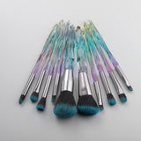 10Pcs Bling Crystal Makeup Brushes Set Cosmetic Powder Foundation Blush Blending Eyeshadow Brush Local Warehouse Fast Ship