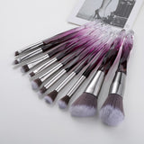 10Pcs Bling Crystal Makeup Brushes Set Cosmetic Powder Foundation Blush Blending Eyeshadow Brush Local Warehouse Fast Ship