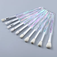 10Pcs Bling Crystal Makeup Brushes Set Cosmetic Powder Foundation Blush Blending Eyeshadow Brush Local Warehouse Fast Ship