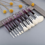 10Pcs Bling Crystal Makeup Brushes Set Cosmetic Powder Foundation Blush Blending Eyeshadow Brush Local Warehouse Fast Ship