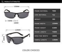Driving Polaroid Sun Glasses Aluminum Frame Sports Sunglasses Men Polarized Driver Retro UV400 Anti-Glare Goggles