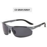 Driving Polaroid Sun Glasses Aluminum Frame Sports Sunglasses Men Polarized Driver Retro UV400 Anti-Glare Goggles
