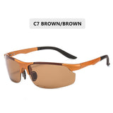 Driving Polaroid Sun Glasses Aluminum Frame Sports Sunglasses Men Polarized Driver Retro UV400 Anti-Glare Goggles