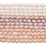 Natural Freshwater Pearl Beads High Quality 34cm Rice Shape Punch Loose Beads for DIY Elegant Necklace Bracelet Jewelry Making