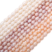 Natural Freshwater Pearl Beads High Quality 34cm Rice Shape Punch Loose Beads for DIY Elegant Necklace Bracelet Jewelry Making