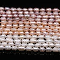 Natural Freshwater Pearl Beads High Quality 34cm Rice Shape Punch Loose Beads for DIY Elegant Necklace Bracelet Jewelry Making