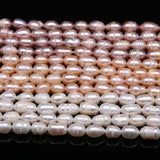 Natural Freshwater Pearl Beads High Quality 34cm Rice Shape Punch Loose Beads for DIY Elegant Necklace Bracelet Jewelry Making