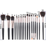 Professional 18Pcs Foundation Makeup Brushes Set Kabuki Eye shadow Eyeliner Mascara Blush Brushes Set Powder Tool Kits