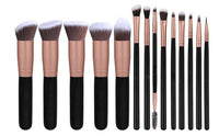 14/16pcs Rose Golden Black Makeup Brushes Premium Synthetic Foundation Powder Concealers Eye Shadows Makeup Brush Set Tools