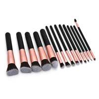 14/16pcs Rose Golden Black Makeup Brushes Premium Synthetic Foundation Powder Concealers Eye Shadows Makeup Brush Set Tools