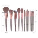 13pcs Natural Hair Makeup Brushes Set Professional for Cosmetic Foundation Powder Blush Eyeshadow Kabuki Blending Brush Tool