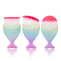 3Pcs/Lot Makeup Professional Mermaid Brushes Set Foundation Blush Cosmetic Beauty Make Up Tools Brochas De Maquillaje