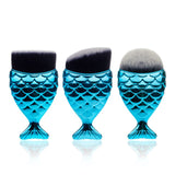 3Pcs/Lot Makeup Professional Mermaid Brushes Set Foundation Blush Cosmetic Beauty Make Up Tools Brochas De Maquillaje