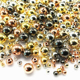 Wholesale 3/4/6/8/10/12mm 30-500pcs Gold/Gun-Metal Plated CCB Round Seed Spacer Beads For Jewelry making DIY