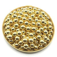 Wholesale 3/4/6/8/10/12mm 30-500pcs Gold/Gun-Metal Plated CCB Round Seed Spacer Beads For Jewelry making DIY