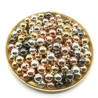 Wholesale 3/4/6/8/10/12mm 30-500pcs Gold/Gun-Metal Plated CCB Round Seed Spacer Beads For Jewelry making DIY