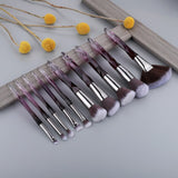 10Pcs/Lot Makeup Brushes Set Cosmetic Blush Powder Foundation Eye Shadow Lip Eyebrow Diamond Make Up Brush Kit Beauty Tools