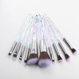 10Pcs/Lot Makeup Brushes Set Cosmetic Blush Powder Foundation Eye Shadow Lip Eyebrow Diamond Make Up Brush Kit Beauty Tools