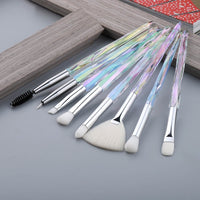 8pcs Diamond Eye Makeup Brushes Set Professional Crystal Eyeshadow Eyebrow High Quality Lip Eyeliner Make Up Brush Kit Tools