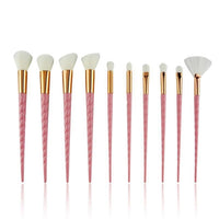 10pcs Spiral Colorful Soft Makeup Brushes Set Professional Foundation Powder Blush Eyeshadow Fan Brush Cosmetic Beauty Tools