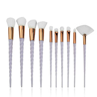 10pcs Spiral Colorful Soft Makeup Brushes Set Professional Foundation Powder Blush Eyeshadow Fan Brush Cosmetic Beauty Tools