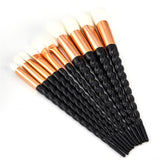 10pcs Spiral Colorful Soft Makeup Brushes Set Professional Foundation Powder Blush Eyeshadow Fan Brush Cosmetic Beauty Tools