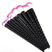 10pcs Spiral Colorful Soft Makeup Brushes Set Professional Foundation Powder Blush Eyeshadow Fan Brush Cosmetic Beauty Tools